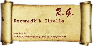 Rezsnyák Gizella névjegykártya